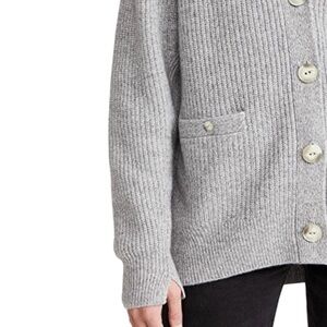 rag & bone Light Gray Ribbed Cardigan